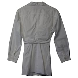 Jacquemus-Jacquemus La robe Baunhilha Layered Shirt Dress in White Cotton-White