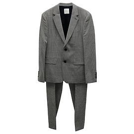 Terno Sandro Paris com design Houndstooth Check em poliéster cinza Cinza