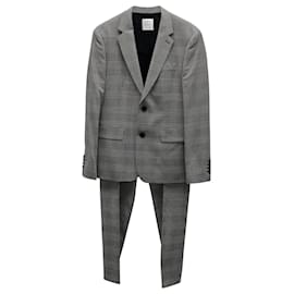 Sandro-Sandro Paris Suit with Houndstooth Check Design in Grey Polyester-Grey