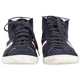 Moncler-Moncler Montecarlo Sneakers in Navy Blue Suede-Blue,Navy blue