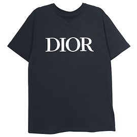 Camiseta Dior com logo bordado em algodão azul marinho Azul Azul marinho