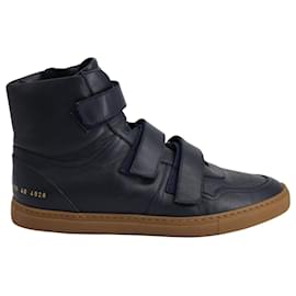 Autre Marque-Common Projects x Robert Geller High Cut Sneakers in Navy Blue Leather-Navy blue