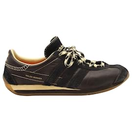 Adidas-Adidas x Wales Bonner Country Paneled Sneakers in Black Leather-Black