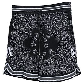 Pantaloncini Bandana da uomo Amiri in cotone stampato nero Nero