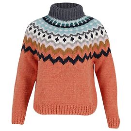 Anya Hindmarch Fair Isle Handgestrickter Rollkragenpullover aus orangefarbener Wolle Orange