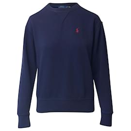 Ralph Lauren-Polo Ralph Lauren Embroidered Logo Sweatshirt in Navy Blue Cotton-Blue,Navy blue