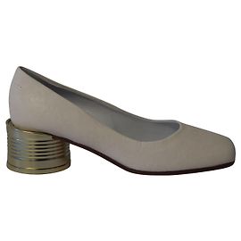 Maison Martin Margiela Maison Margiela Tin Can Heel Pumps in White Leather White