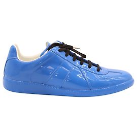 Maison Martin Margiela Baskets basses Maison Margiela Replica en cuir verni bleu Bleu