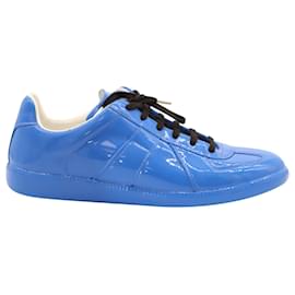Maison Martin Margiela-Maison Margiela Replica Low-Top Sneakers aus blauem Lackleder-Blau