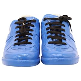 Maison Martin Margiela-Maison Margiela Replica Low-Top Sneakers in Blue Patent Leather-Blue