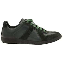 Maison Martin Margiela-Maison Margiela Replica Sneakers in Olive Leather-Green,Olive green