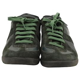 Maison Martin Margiela-Maison Margiela Replica Sneakers in Olive Leather-Green,Olive green