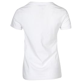 Max Mara-T-shirt Maxmara Humour Logo Print en Jersey de Coton Blanc-Blanc