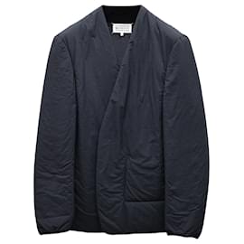 Maison Martin Margiela-Maison Margiela Collarless Blazer Jacket in Black Polyamide-Black