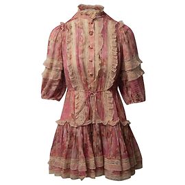 Zimmermann Konzert-Minikleid mit Biesen in rosa Viskose Pink
