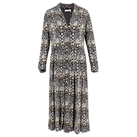 Chloé-Chloé Button-Front Printed Georgette Dress in Multicolor Viscose-Other