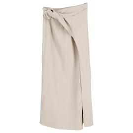 Max Mara-Maxmara Midi Skirt in Beige Wool-Beige