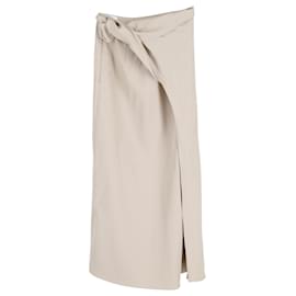 Max Mara-Maxmara Midi Skirt in Beige Wool-Beige