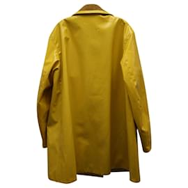 Maison Martin Margiela-Maison Margiela Coated-Finish Double-Breasted Coat in Yellow Polyurethane-Yellow
