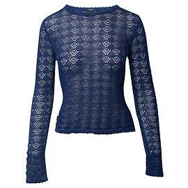 Top transparent en maille Moschino en acétate bleu marine Bleu