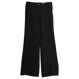 Balenciaga-Balenciaga Wide-Legged Trousers in Black Silk -Black