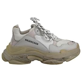Balenciaga-Balenciaga Triple S Clear Sole Sneaker in Off-White Leather-White