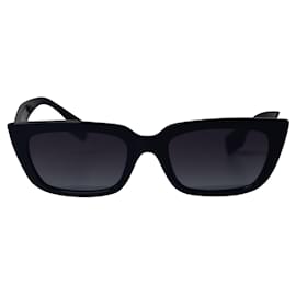 Burberry-Burberry BE4321 Rechteckige Sonnenbrille mit schwarzem Kunststoffrahmen-Schwarz