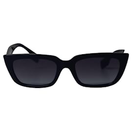 Burberry-Burberry BE4321 Rectangular Sunglasses in Black Plastic Frame-Black