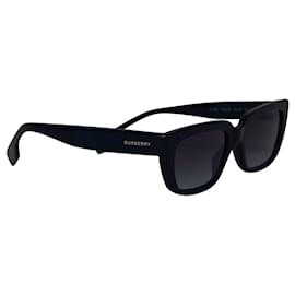 Burberry-Burberry BE4321 Rechteckige Sonnenbrille mit schwarzem Kunststoffrahmen-Schwarz