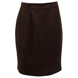 Chanel-Chanel Pencil Skirt in Brown Wool-Brown