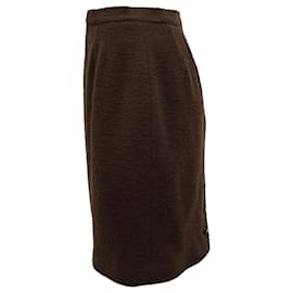 Chanel-Chanel Pencil Skirt in Brown Wool-Brown