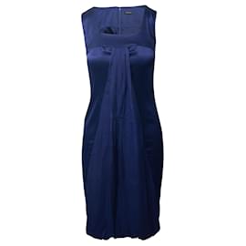 Joseph-Joseph Drape Dress in Navy Blue Silk-Blue,Navy blue