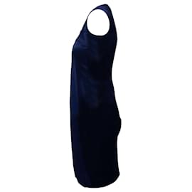 Joseph-Joseph Drape Dress in Navy Blue Silk-Blue,Navy blue