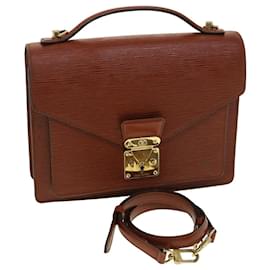 Louis Vuitton-LOUIS VUITTON Epi Monceau Hand Bag Kenya Brown M52123 LV Auth rh291-Other