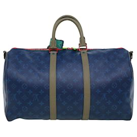 Louis Vuitton-LOUIS VUITTON monogrampacific Keepall Bandouliere45 BostonBag Blue M43855 32728a-Blue