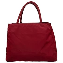 Prada-PRADA Hand Bag Nylon Red Auth ac1160-Red