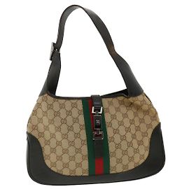 GUCCI GG Canvas Jackie Web Sherry Line Borsa a tracolla Beige Rosso Verde Auth rd3512 Rosso Beige Verde