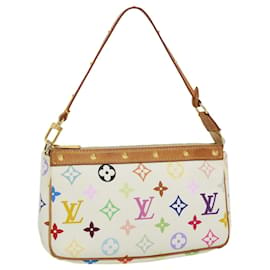 Louis Vuitton-LOUISVUITTON Multicolor Pochette Accessori Pouch Bianco Bron M92649 au b2801-Bianco,Bronzo