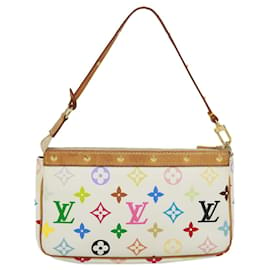 Louis Vuitton-LOUISVUITTON Multicolor Pochette Accessoires Pouch White Bron M92649 Auth bs2801-White,Bronze