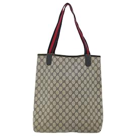 Gucci-GUCCI GG Canvas Sherry Line Tote Bag Navy Red Auth ki2501-Red,Navy blue