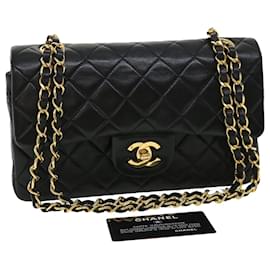Chanel-Chanel Matelassé 23 Turn Lock Chain Shoulder Bag Lamb Skin Black CC Auth 32795a-Black