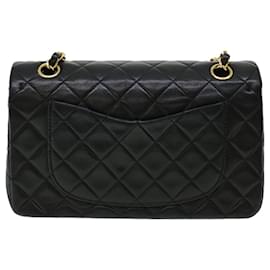 Chanel-Chanel Matelassé 23 Turn Lock Chain Shoulder Bag Lamb Skin Black CC Auth 32795a-Black
