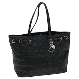 Christian Dior-Christian Dior Lady Dior Canage Panarea Tote Bag Coated Canvas Black Auth bs2821-Black