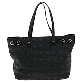 Christian Dior-Christian Dior Lady Dior Canage Panarea Tote Bag Coated Canvas Black Auth bs2821-Black