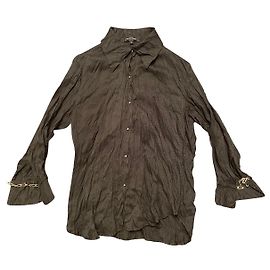 Roberto Cavalli Seidenbluse Dunkelgrau Anthrazitgrau