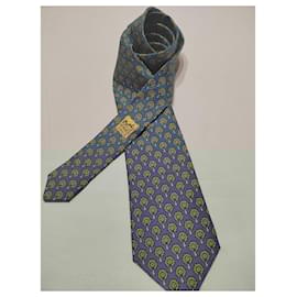 Hermès-Ties-Navy blue
