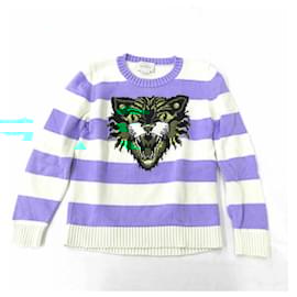 Gucci-Gucci Long Sleeve Cotton Sweater Kids-White,Blue