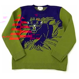 Gucci-Gucci Long Sleeve Cotton Sweater Kids-Orange