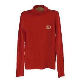 GUCCI Pull Col Roulé Rouge