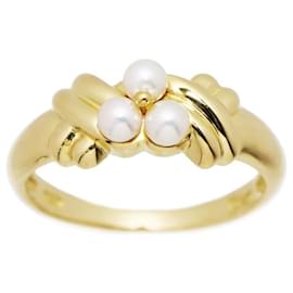 Dior-Christian Dior Pearl Ring-Gold hardware